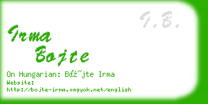 irma bojte business card